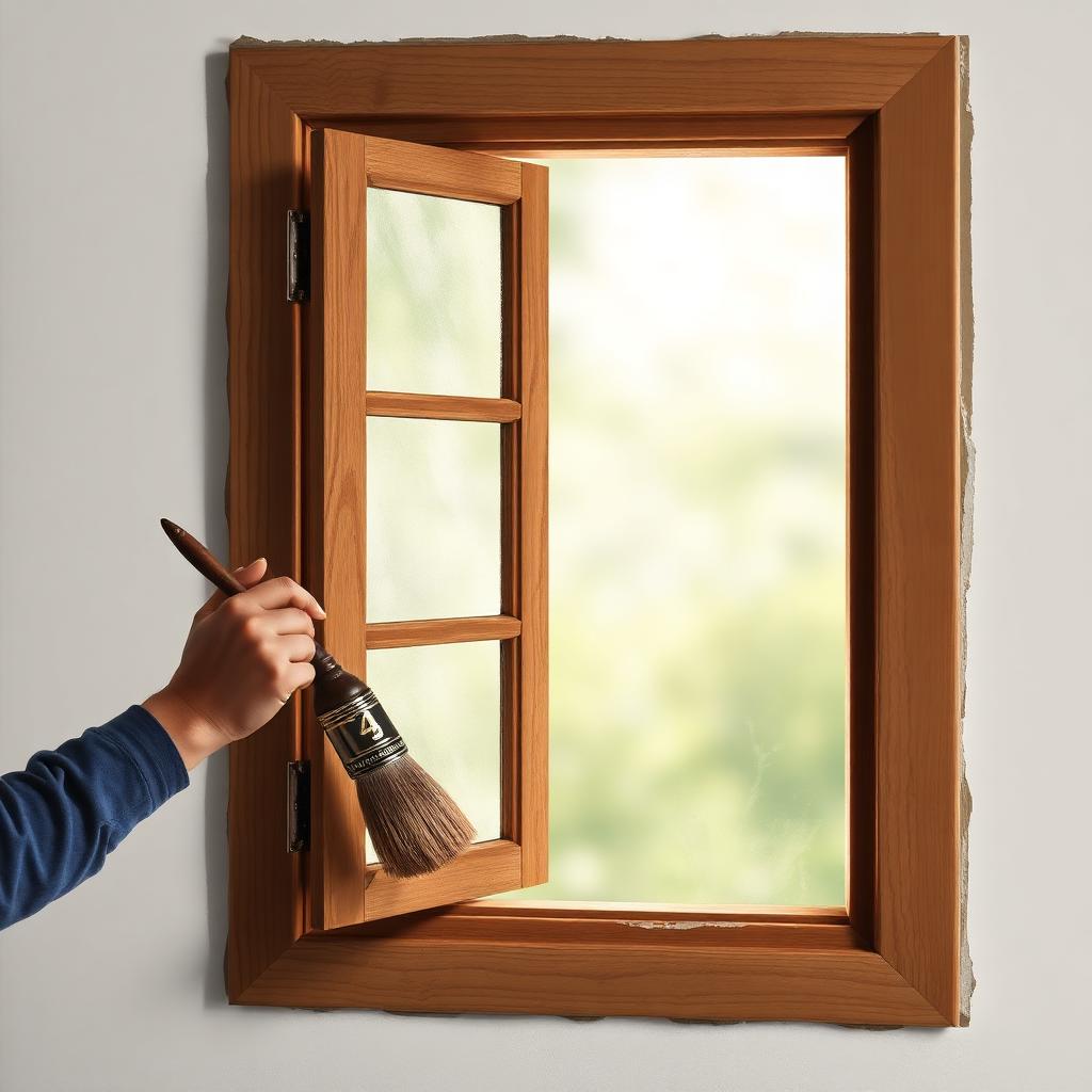 Wooden window painting in Hyderabad